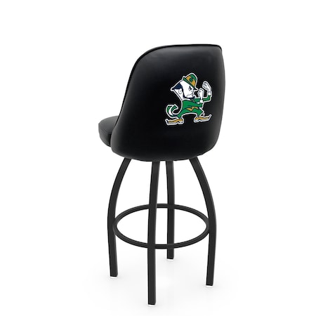 Holland Bar Stool Co Logo Grizzly Notre Dame Leprechaun 30 in. Swivel Bar Stool with Black Wrinkle Finish L048